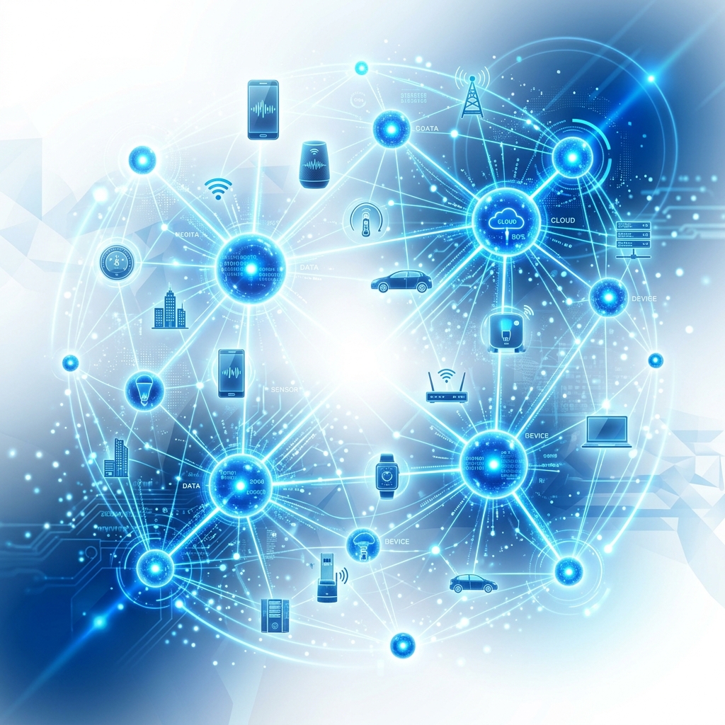 IoT network showing connected nodes